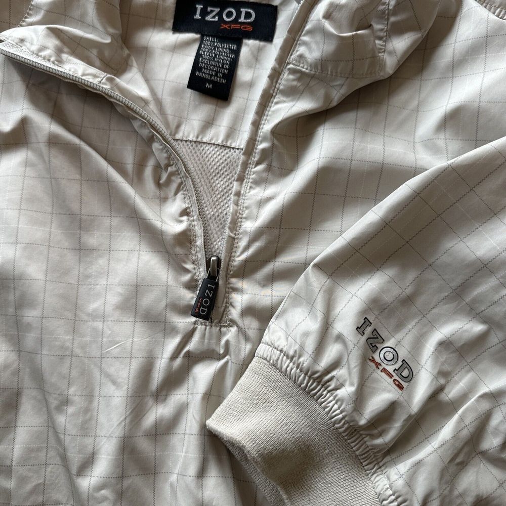 IZOD Golf Jacket XFG Golf Performance Tan Pullover Jacket Men's Medium‎